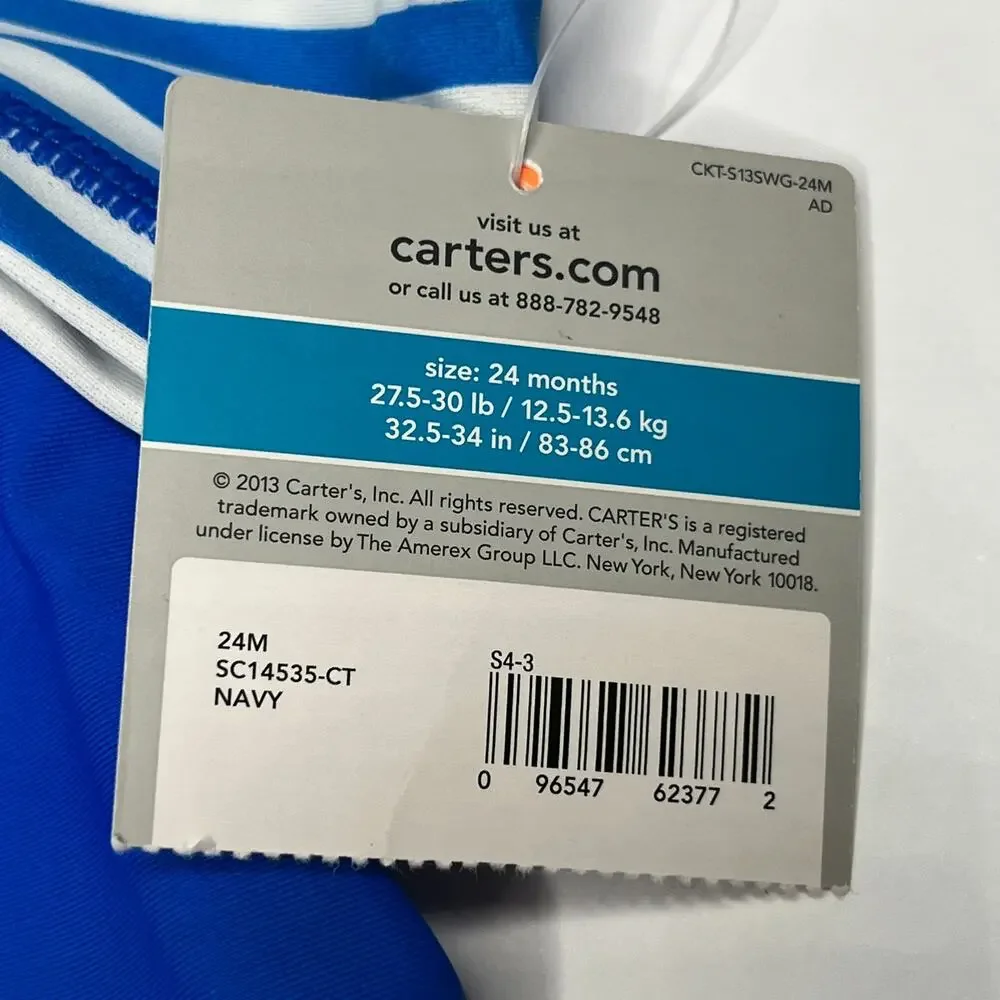 Carter's Swimsuit Two Piece Boyshorts Striped Seahorse New 24M